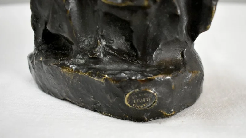 Bronze à Patine Brune, « L’Enfant et l’Aveugle », de B. Girardet – Début XXe
