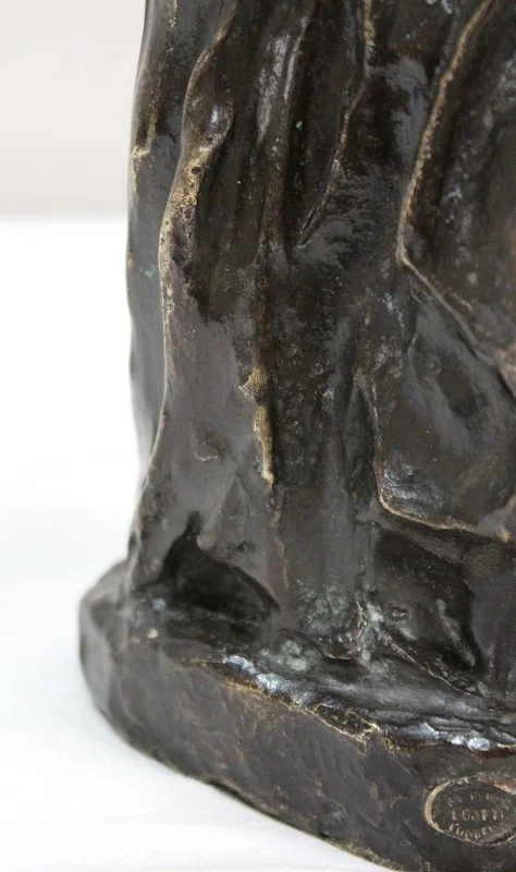 Bronze à Patine Brune, « L’Enfant et l’Aveugle », de B. Girardet – Début XXe