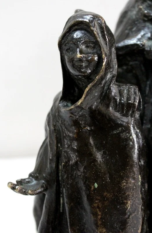 Bronze à Patine Brune, « L’Enfant et l’Aveugle », de B. Girardet – Début XXe