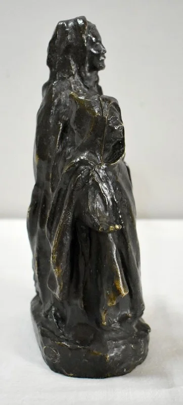 Bronze à Patine Brune, « L’Enfant et l’Aveugle », de B. Girardet – Début XXe