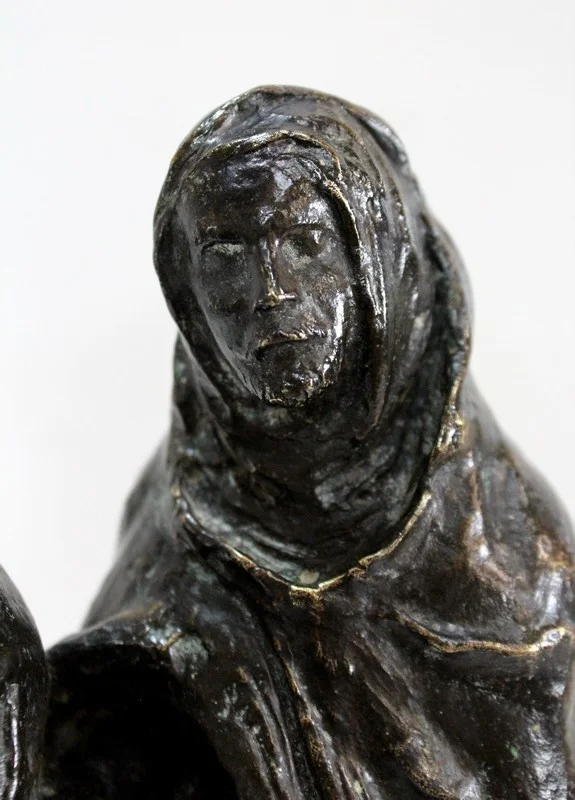Bronze à Patine Brune, « L’Enfant et l’Aveugle », de B. Girardet – Début XXe