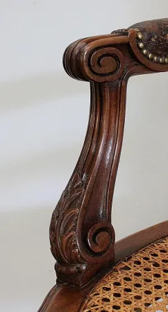 Fauteuil en Acajou massif, style Louis XVI - 1900