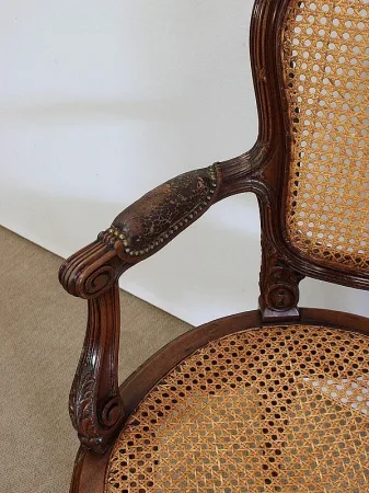 Fauteuil en Acajou massif, style Louis XVI - 1900