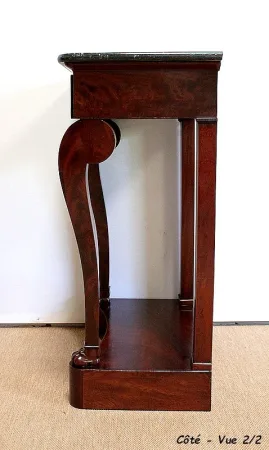 Petite Console en placage de Ronce d’Acajou de Cuba, époque Restauration – Début XIXe