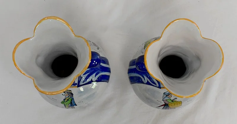 PAIR OF VASES IN QUIMPER FAIENCE