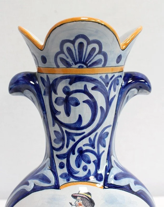 PAIR OF VASES IN QUIMPER FAIENCE
