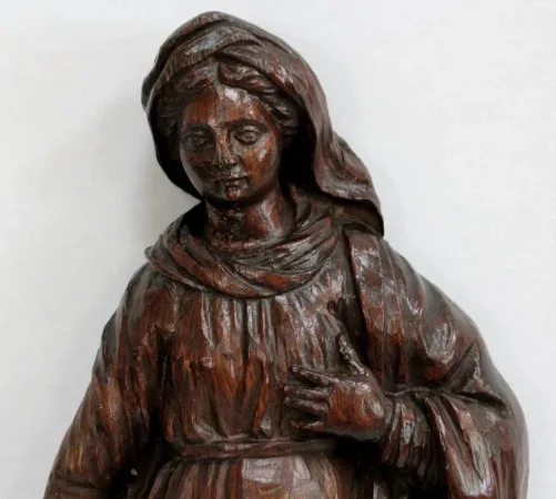 Statue en Chêne d’une Sainte - XIXe