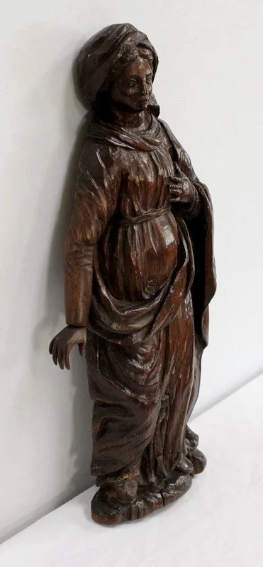 Statue en Chêne d’une Sainte - XIXe
