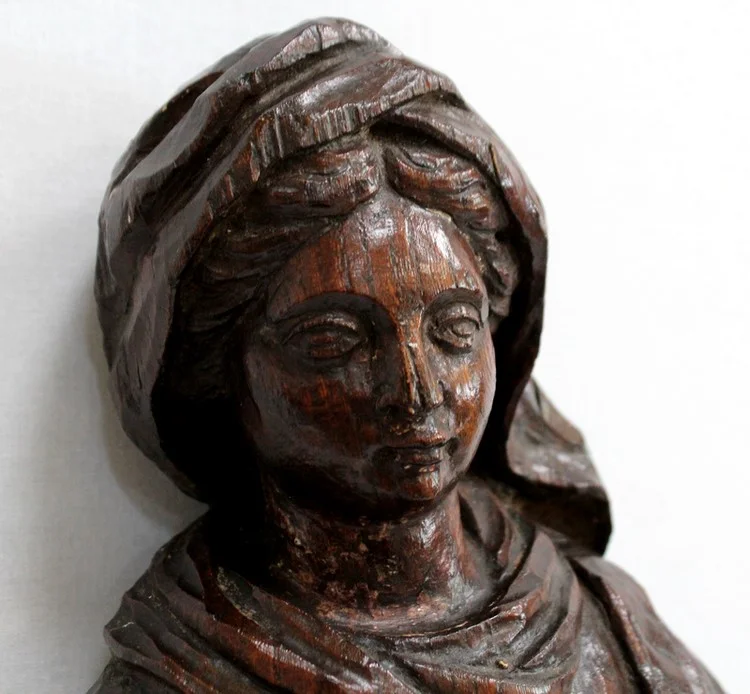 Statue en Chêne d’une Sainte - XIXe
