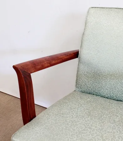 Ensemble 3 pièces, Paire de Fauteuils Bridge et Tabouret, Art Déco - 1940
