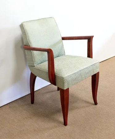 Ensemble 3 pièces, Paire de Fauteuils Bridge et Tabouret, Art Déco - 1940