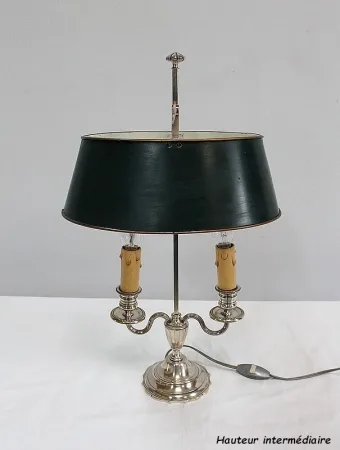 Lampe Bouillotte en Métal argenté, style Empire - Début XXe