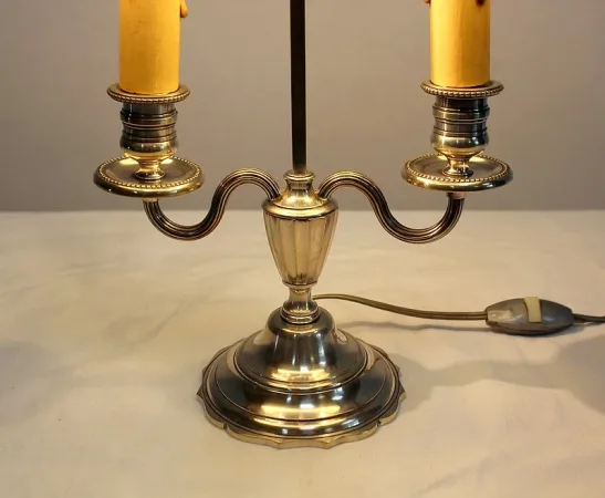Lampe Bouillotte en Métal argenté, style Empire - Début XXe
