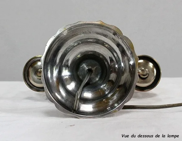 Lampe Bouillotte en Métal argenté, style Empire - Début XXe