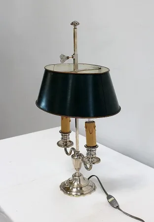 Lampe Bouillotte en Métal argenté, style Empire - Début XXe