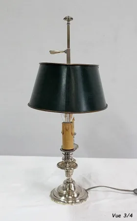 Lampe Bouillotte en Métal argenté, style Empire - Début XXe