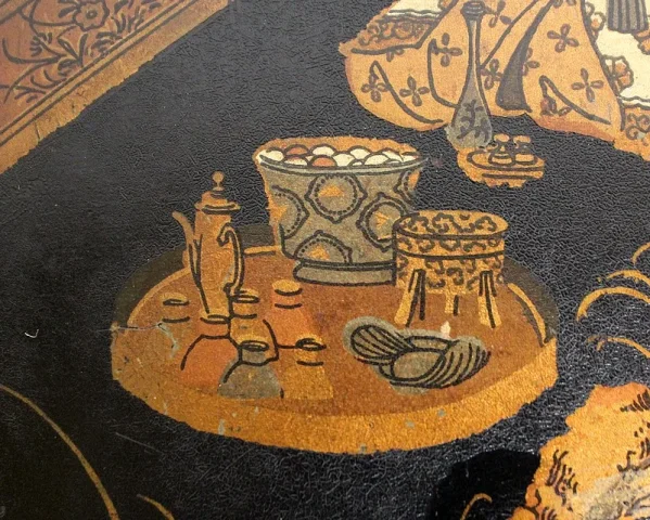 Coffret à Laque Noire et Décors Japonais - 1900