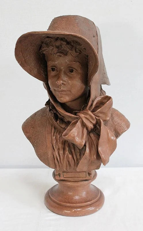 EARTHENWARE BUST SIGNED A. BLANC