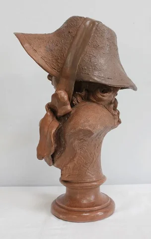 Important Buste de Femme en Terre Cuite, signé A. Blanc – Époque 1900