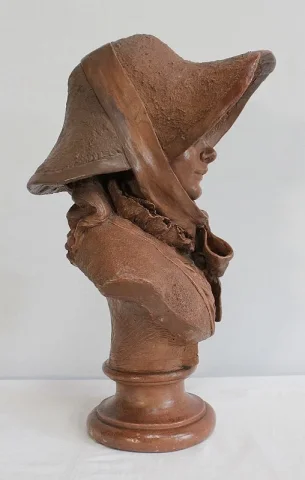 Important Buste de Femme en Terre Cuite, signé A. Blanc – Époque 1900