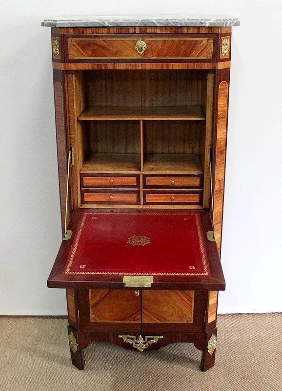 Petit Secrétaire en Bois précieux, époque Louis XVI – XVIIIe