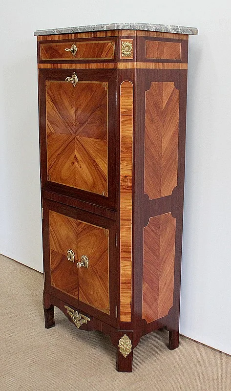 Petit Secrétaire en Bois précieux, époque Louis XVI – XVIIIe