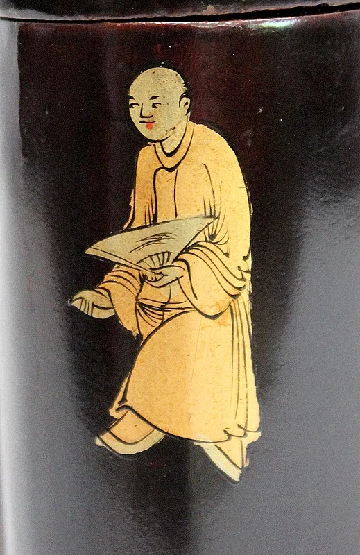 Importante Boîte Asiatique en Bois Laqué Noir, époque Napoléon III – Milieu XIXe