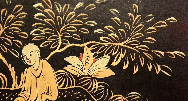 Importante Boîte Asiatique en Bois Laqué Noir, époque Napoléon III – Milieu XIXe