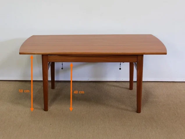 Table à système scandinave en Teck, modèle « Sesam » de Tingströms, par F. Ohlsson - 1960