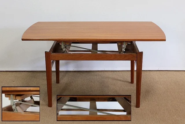 Table à système scandinave en Teck, modèle « Sesam » de Tingströms, par F. Ohlsson - 1960