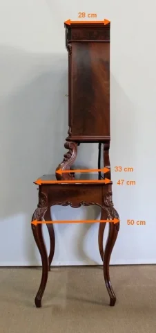 Écritoire Vitrine en Acajou massif, époque Napoléon III - 1850