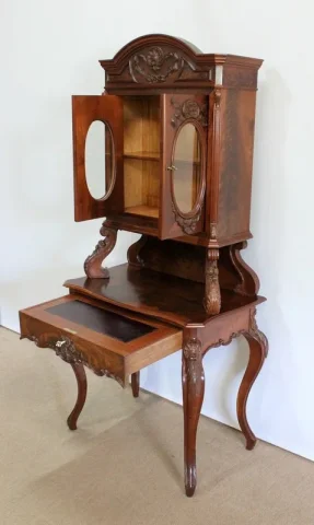 Écritoire Vitrine en Acajou massif, époque Napoléon III - 1850