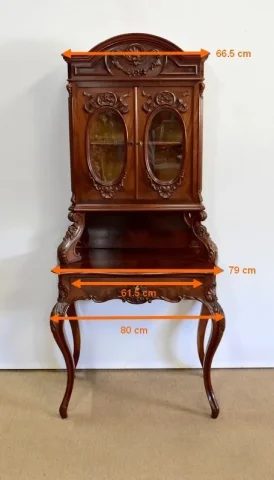 Écritoire Vitrine en Acajou massif, époque Napoléon III - 1850