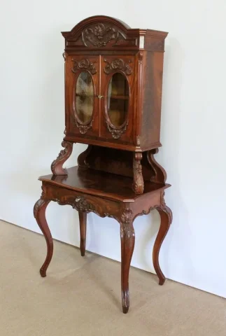 Écritoire Vitrine en Acajou massif, époque Napoléon III - 1850