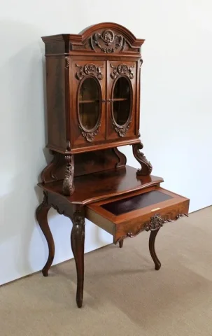 Écritoire Vitrine en Acajou massif, époque Napoléon III - 1850