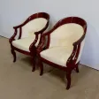 Paire de Fauteuils Gondoles en Acajou massif, époque Restauration – Début XIXe