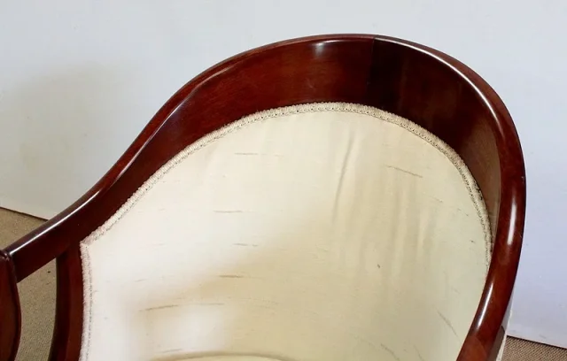 Paire de Fauteuils Gondoles en Acajou massif, époque Restauration – Début XIXe