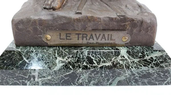 Bronze à Patine Brune et Dorée, « Le Travail », par Rousseau – Début XXe