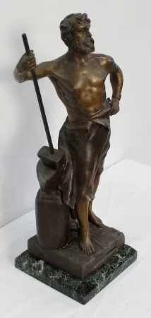 Bronze à Patine Brune et Dorée, « Le Travail », par Rousseau – Début XXe