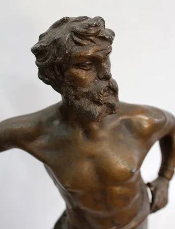 Bronze à Patine Brune et Dorée, « Le Travail », par Rousseau – Début XXe