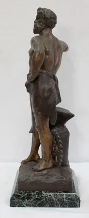 Bronze à Patine Brune et Dorée, « Le Travail », par Rousseau – Début XXe