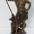 Bronze à Patine Brune et Dorée, « Le Travail », par Rousseau – Début XXe