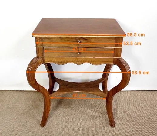 Table d’appoint Travailleuse en Noyer blond massif – Fin XIXe