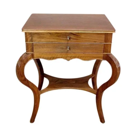 Table d’appoint Travailleuse en Noyer blond massif – Fin XIXe