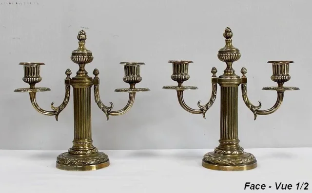 PAIR OF LOUIS XVI STYLE CANDELABRA