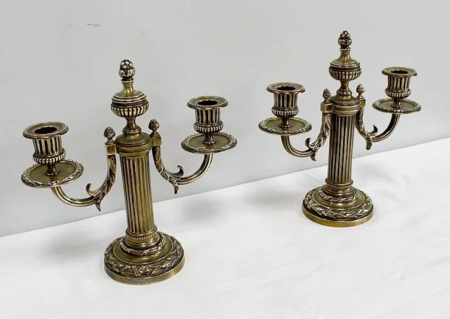 PAIR OF LOUIS XVI STYLE CANDELABRA