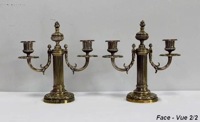 PAIR OF LOUIS XVI STYLE CANDELABRA