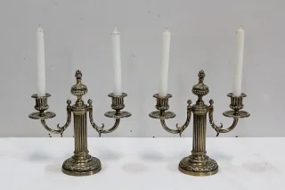 PAIR OF LOUIS XVI STYLE CANDELABRA