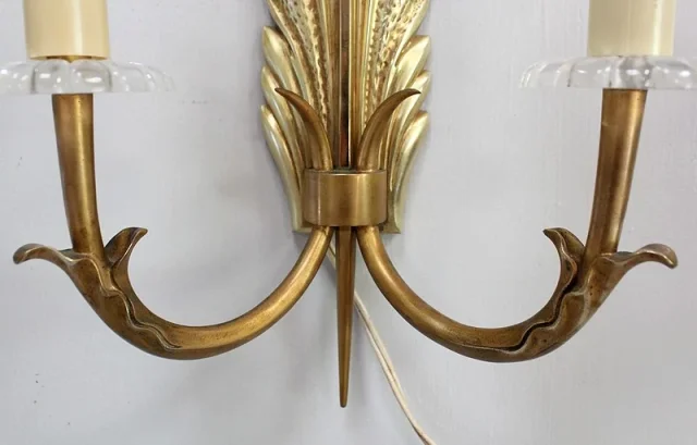 Paire d’Appliques en Bronze Doré – 1950