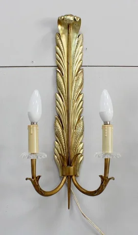 Paire d’Appliques en Bronze Doré – 1950